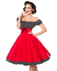 Robe Années 50 Pin-Up Rockabilly Retro Belsira Bella Red - rockangehell.com