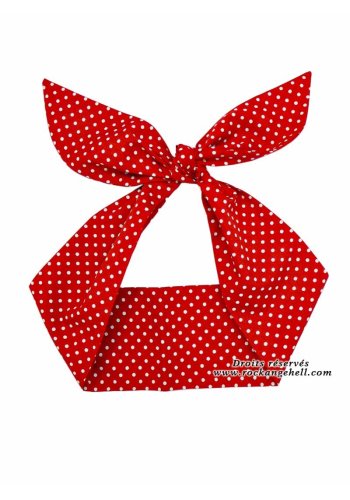 Foulard Cheveux Pin-Up Rockabilly Retro Rock Ange\'Hell \"Red Small White Dots\" - rockangehell.com