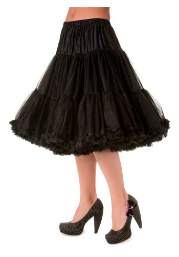 Petticoat 70 cm Black Rockabilly Pin-Up 50s Banned - rockangehell.com