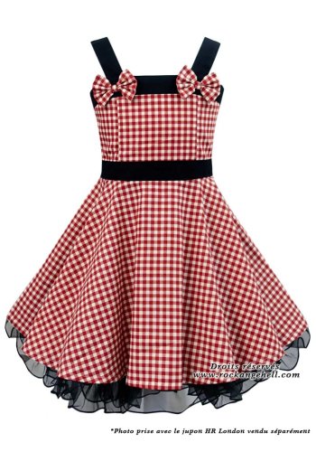 Children's Dress Girl Rockabilly Vintage Retro Rock Ange\'Hell \"Laura Red Vichy\" - rockangehell.com