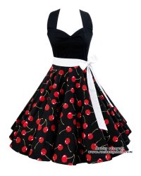 50s Rockabilly Pin-Up Dress Rock Ange\'Hell \"Vivien Black Cherry\" - rockangehell.com