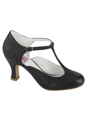 Shoes Pumps 50s Rockabilly Retro Pin Up Couture \"Flapper Black\" - rockangehell.com