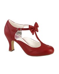 Chaussures Escarpins Retro Vintage Rockabilly Pin Up Couture Flapper Bow Red- rockangehell.com