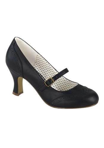 Shoes Pumps 50s Rockabilly Vintage Pin Up Couture \"Flapper 32 Black\" - rockangehell.com