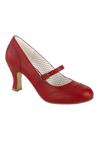 Chaussures Escarpins Rockabilly Vintage Pin Up Couture \"Flapper 32 Red\" - rockangehell.com
