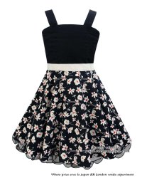 Robe Enfant Fille Retro Rockabilly Vintage Rock Ange\'Hell \"Zoe Cream Flowers\" - rockangehell.com