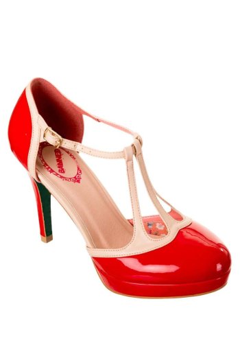 Shoes Pumps 50s Pin-Up Rockabilly Banned Betty Red - rockangehell.com