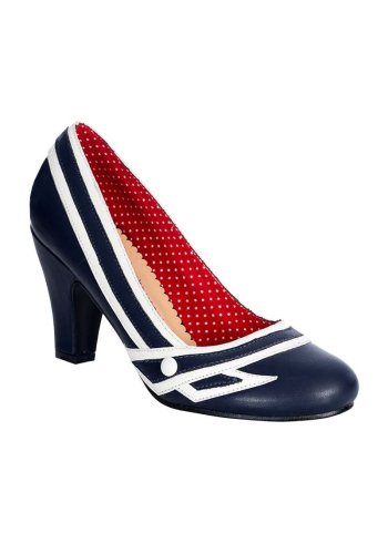 Chaussures Escarpins Sailor Marin Vintage Retro Rockabilly Banned \"Navy Nautical Kelly\" - rockangehell.com