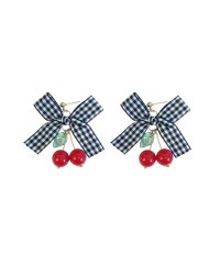 Boucles d\'oreilles Rockabilly Pin-Up Vintage \"Cherry Black Vichy\" - rockangehell.com