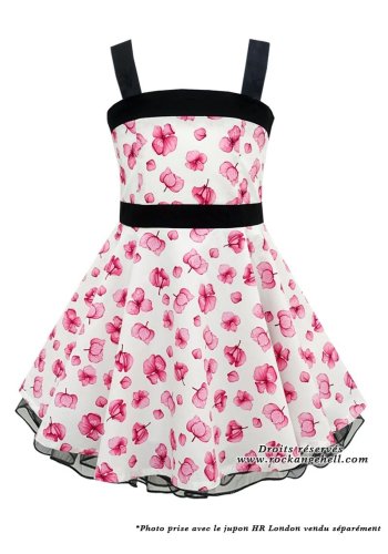Children's Dress Girl Retro Rockabilly Rock Ange\'Hell \"Zoe Pink Blossom\" - rockangehell.com