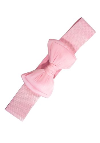 Vintage 50s Pin-Up Banned Light Pink Bow Pink Belt - rockangehell.com