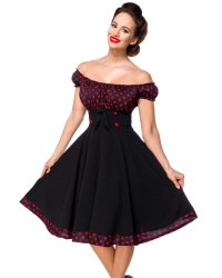 Robe Rockabilly Vintage Pin-Up Années 50 Belsira Bella Black Red - rockangehell.com