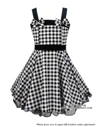 Robe Enfant Fille Retro Rockabilly Vintage Rock Ange\'Hell \"Laura Grey Vichy\" - rockangehell.com