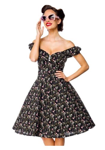 Vintage 50s Retro Pin-Up Belsira Dress \"Thea Flowers\" - rockangehell.com