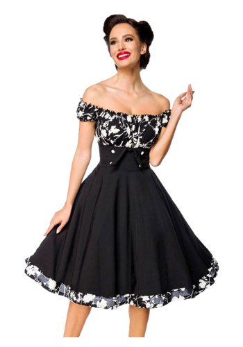 Vintage 50s Rockabilly Pin-Up Dress Belsira \"Bella White Floral\" - rockangehell.com