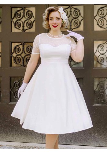 Retro Pin-Up Wedding Dress Dolly And Dotty Elizabetha Off White-rockangehell.com