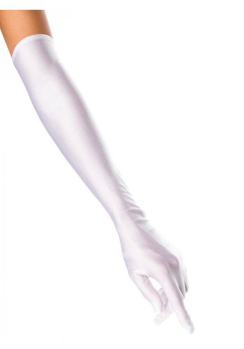 Mid-Length White Satin Gloves Retro Rockabilly Pin-Up 50s Glamor Gloves - rockangehell.com