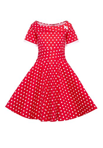Vintage Rockabilly Dolly And Dotty Darlene Children's Dress Red White Dots -rockangehell.com