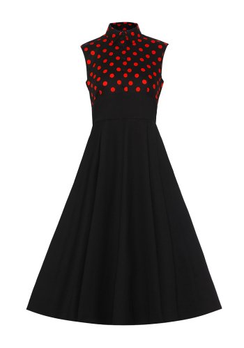 Robe Vintage Rockabilly Dolly And Dotty Lisa Black Red Polka Dot - rockangehell.com