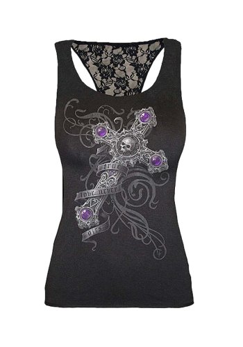 Débardeur 2 en 1 Gothique Dark Wear Spiral \"Pure Of Heart\" - rockangehell.com