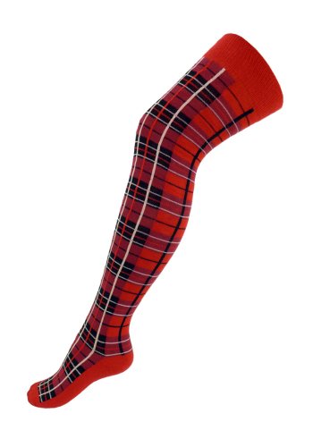 Macahel \"Red Tartan\" Scottish Punk Knee Socks
