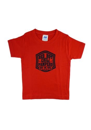 Tee-shirt rouge rock ENFANT Rock Daddy \"Red Hot Chili Pampers\"