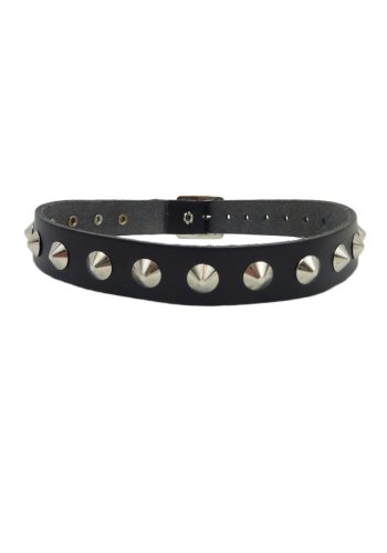 Leather choker necklace \"Conical\"