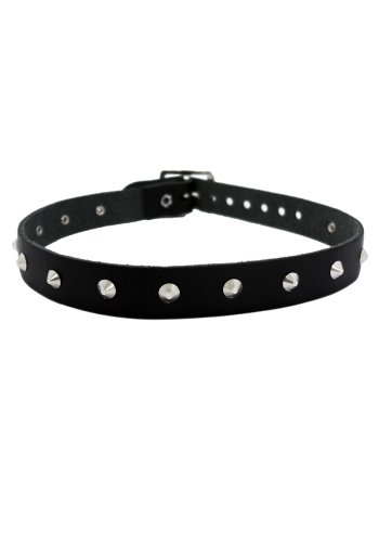 Leather choker necklace \"Small Conical\" - rockangehell.com