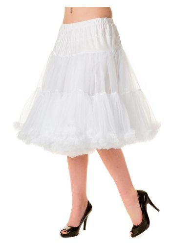 Petticoat 60 cm White Rockabilly Vintage Banned- rockangehell.com