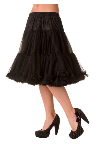 Petticoat 60 cm Black Rockabilly Gothic Vintage Banned - rockangehell.com