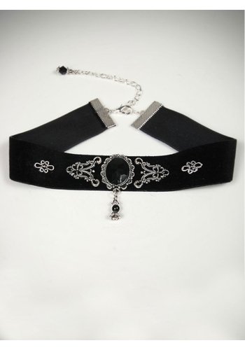 Dark Wear Gothic Choker Necklace \"Black Stone\" - rockangehell.com