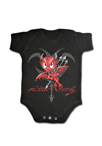 Dark Wear Gothic Baby Bodysuit Spiral \"Little Devil\" - rockangehell.com