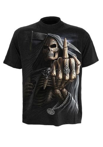 Tee-shirt gothique rock homme Spiral \"Bone Finger\"