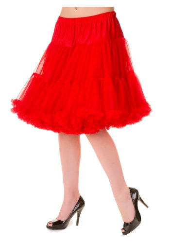 Petticoat 52 cm Red Rockabilly Gothic Retro Banned - rockangehell.com