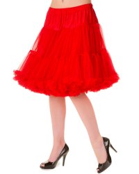 Jupon 52 cm Rouge Rockabilly Gothique Retro Banned - rockangehell.com