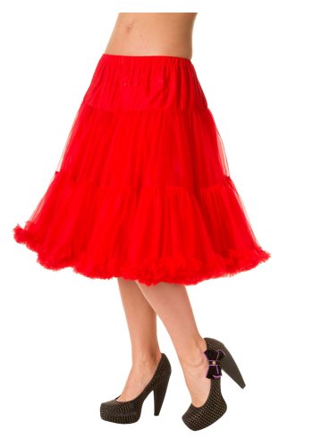 Petticoat 60 cm Red Rockabilly Vintage Gothic Banned - rockangehell.com