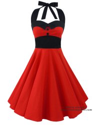 Robe Rockabilly Rock Gothique Rock Ange'Hell Ashley Just Red- rockangehell.com